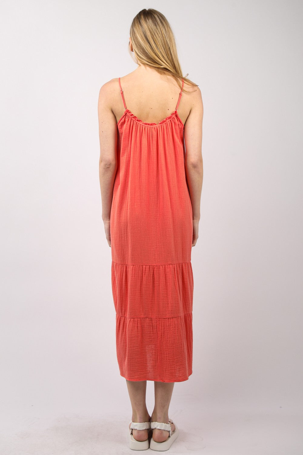 VERY J Ruffled A-Line Midi Cami Dress